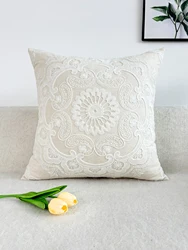 Elegant Hand-Embroidered Round Pillowcase - Zippered Throw Pillow Cover - 30*50cm (MULTI)