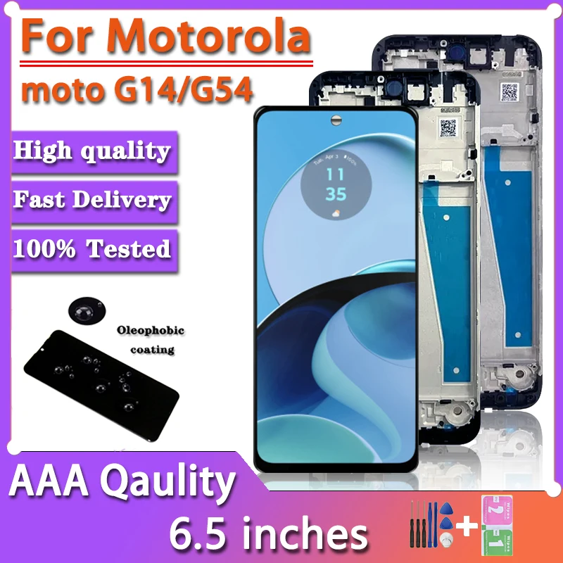 6,5 'AAA качество 120 Гц для Motorola Moto G14 PAYF0010IN ЖК-дисплей сенсорный экран дигитайзер для Moto G54 XT-2343-1 ЖК-рамка