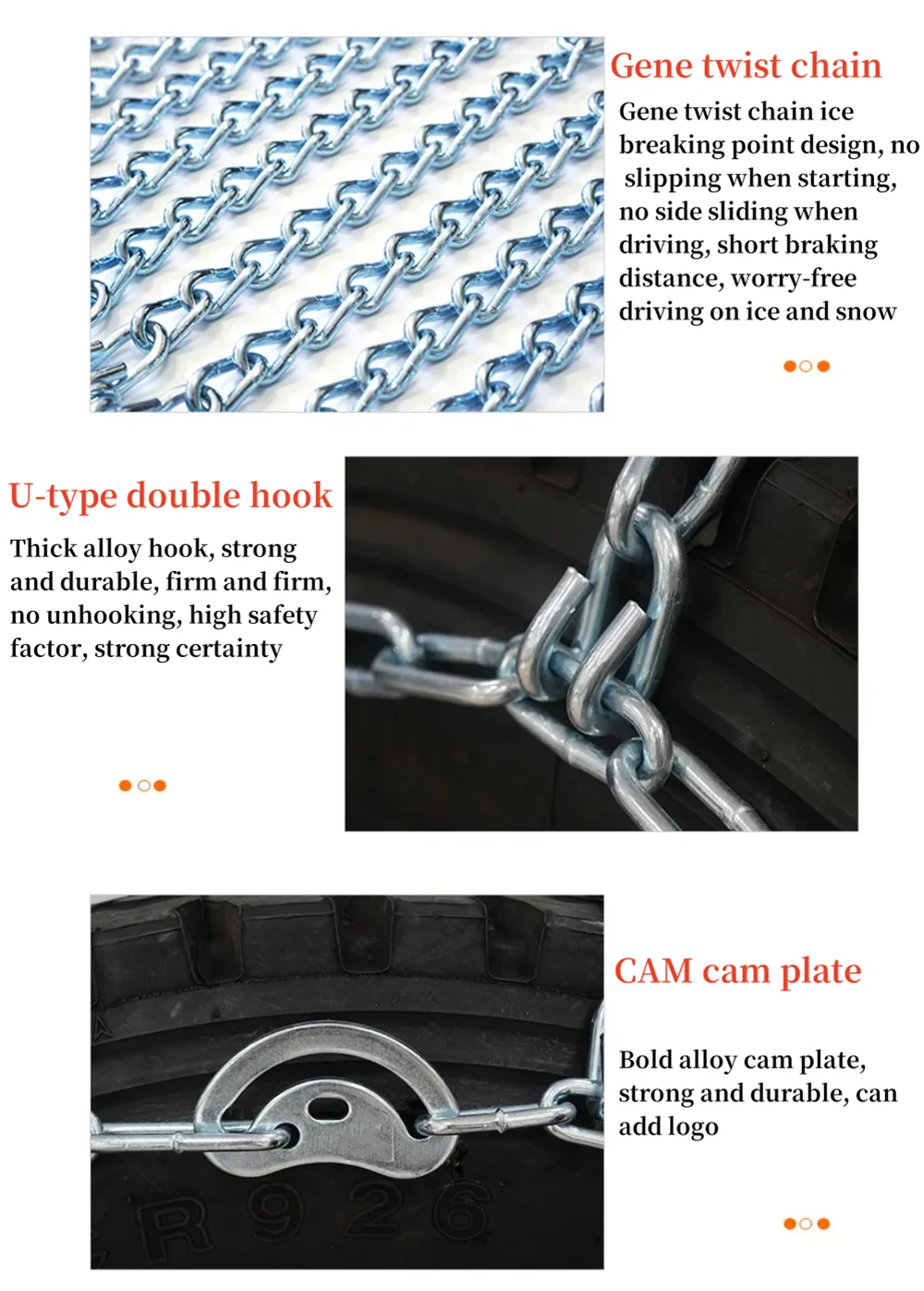 Factory Direct Universal Anti Skid Truck Tyre Snow Chains