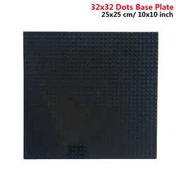 Square Baseplate for Building Blocks - Classic Children's Toy Bricks (32x32 black)