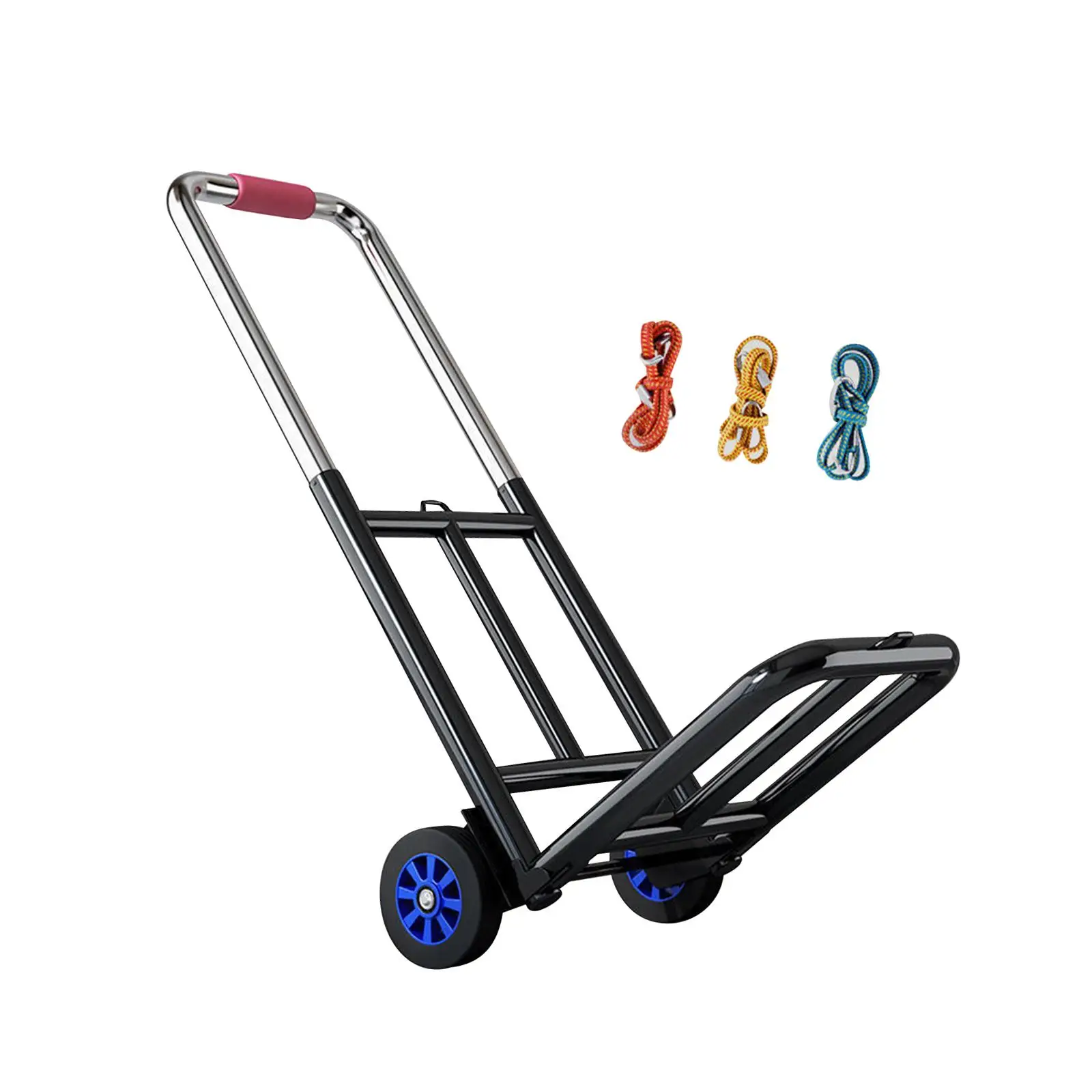 FoldingHandTruckUtilityLuggageTrolleyPortableTelescopicHandleHeavyDutyLuggageCart
