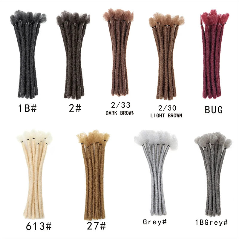 H&STAR  Synthetic 8Inch  Handmade 10strands Braids Dreadlocks  Hair Extension  Hair Black Brown Reggae Wig for Men Women