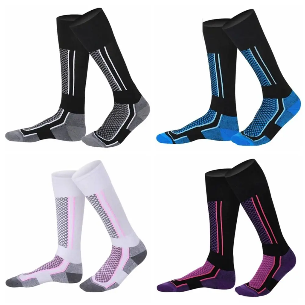 

1 Pair of Cotton Blend Ski Socks Warm Dehumidification Long Tube Hiking Socks Antiskid Thickening Sports Socks Winter