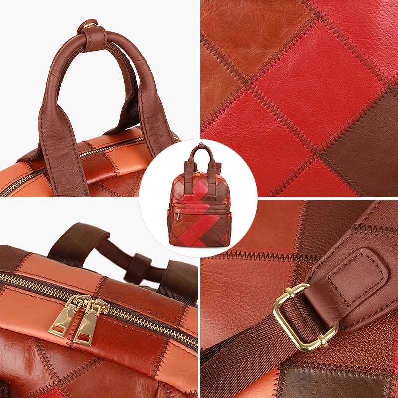 Women Backpack Genuine Leather Shoulder Anti-theft Back Zipper Bags Pouch Lady Business Travel School Bag Mochila Escolar Gifts