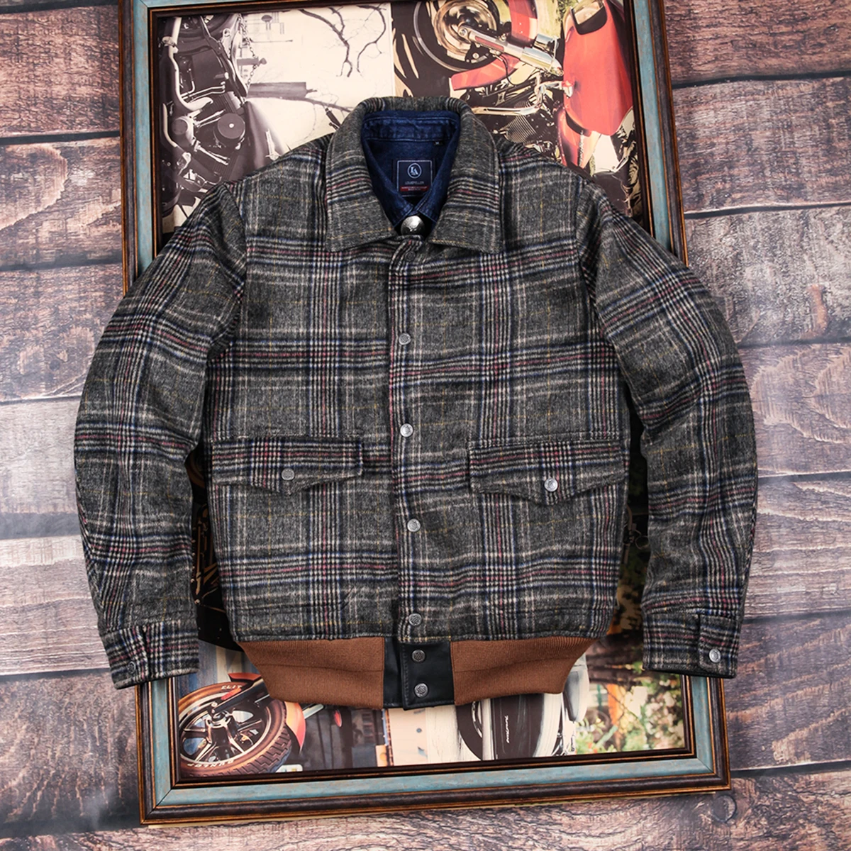 

SDC1280 Asian Size Super Top Quality Genuine Italy Cow Leather Classic Durable Stylish A2 Jacket For Double Side Wearing