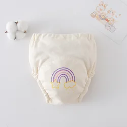 Adorable Waterproof Reusable Cotton Training Pants - 90(7.5-11.5kg) (Rainbow cloud)