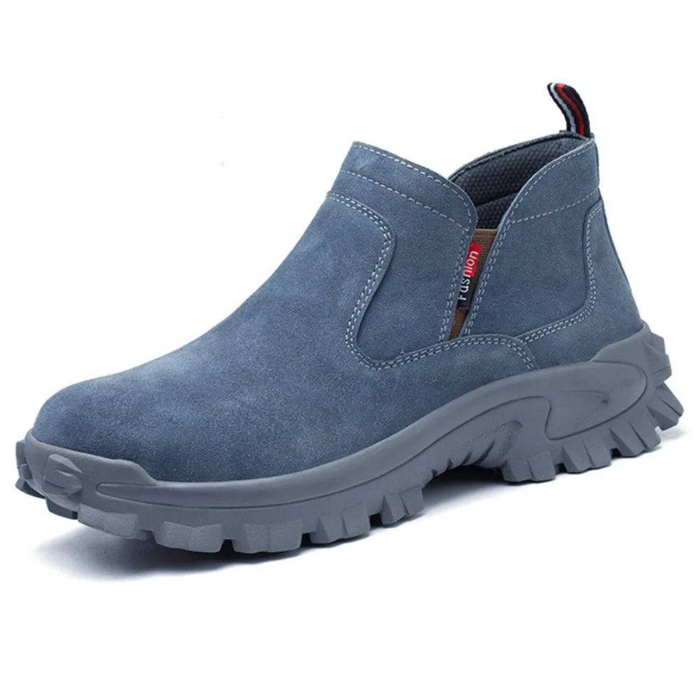 

Anti-stab Cowhide Safety Shoes Men Construction Welding Work Shoes Wear-resistant Indestructible Shoes Outdoor
