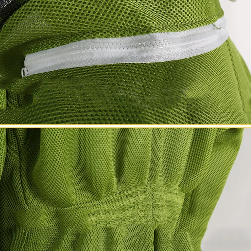 New Professional Ventilated Full Body Beekeeping Bee Keeping Suit with Leather Gloves Green Color Child Beekeeping Protective
