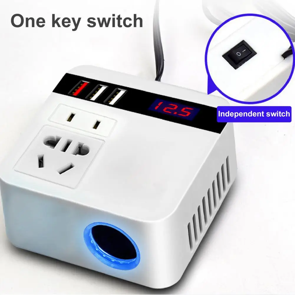 

Universal Car Power Inverter 150W 12V to 220V Digital Converter Auto Charger Converter Adapter Modified Sine Wave Socket