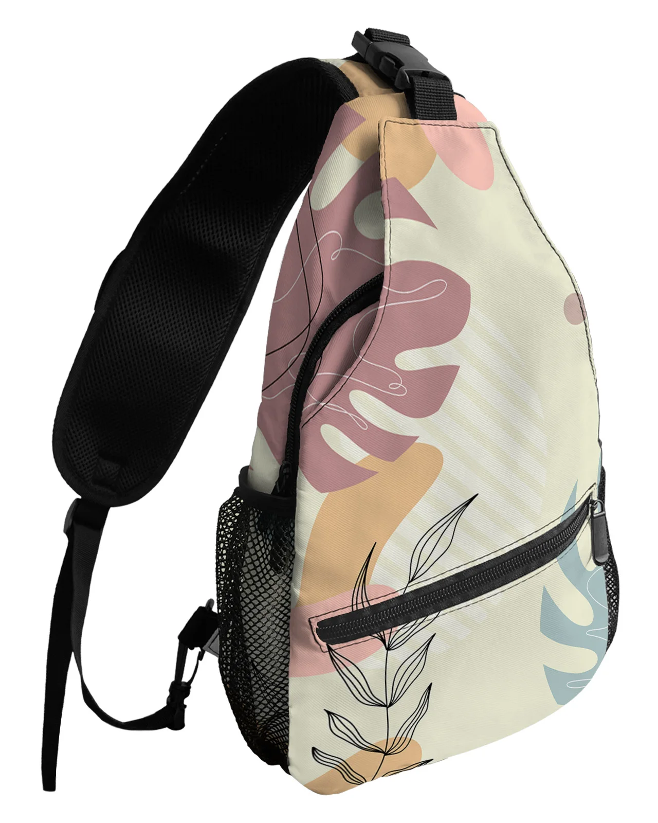 

Boho Morandi Geometric Plant Chest Bags For Women Men Waterproof Messenger Bags Female Travel Sport One Shoulder Crossbody Bag