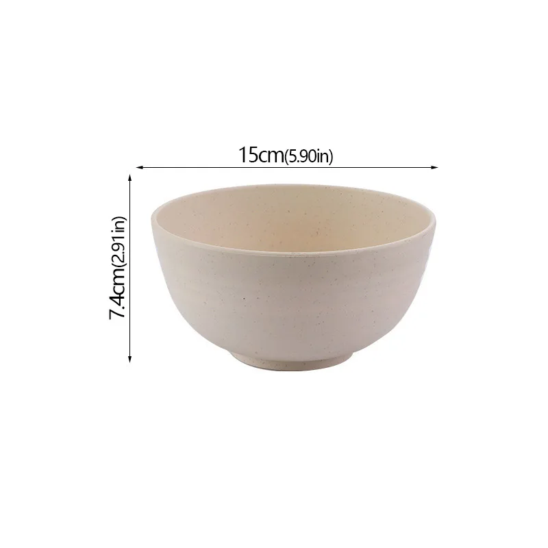 Eco-Friendly Unbreakable Wheat Straw Bowl Set - Cartoon Design Snack & Breakfast Dishes