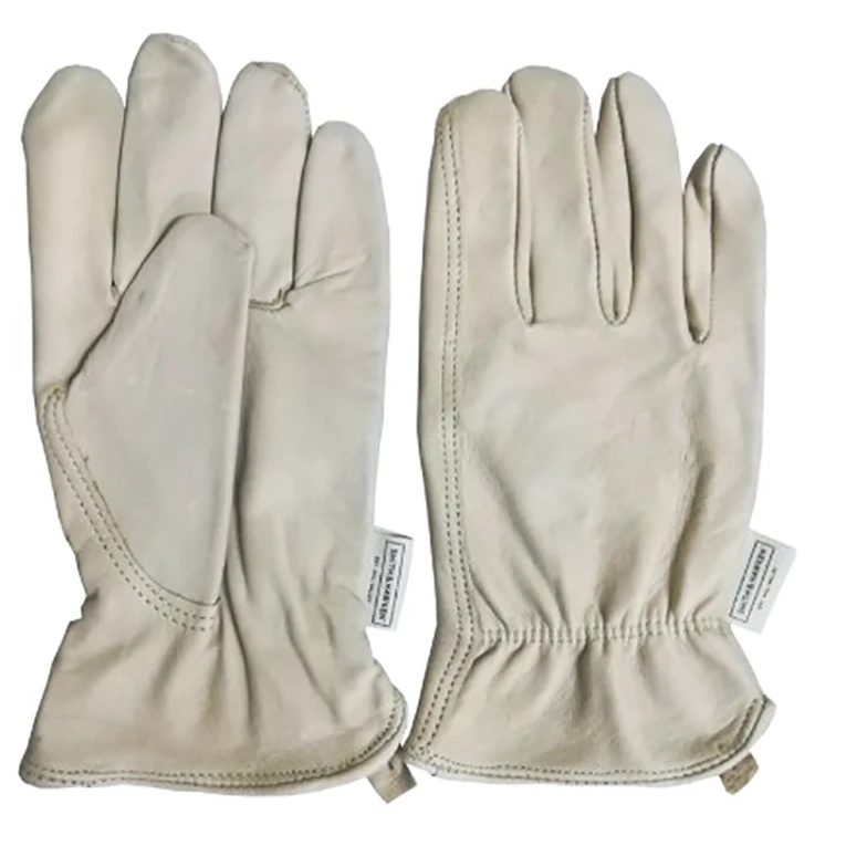 

White Leather Gloves High Quality Driver Work Safety Protection Work Machinery Repair Gardening Gloves