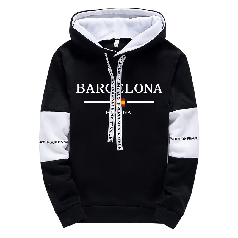 Barcelona Hoodies High Quality Male All Season Daily Casual Sports Hooded Sweatshirts Pullover 2025 Men's Clothes - 5