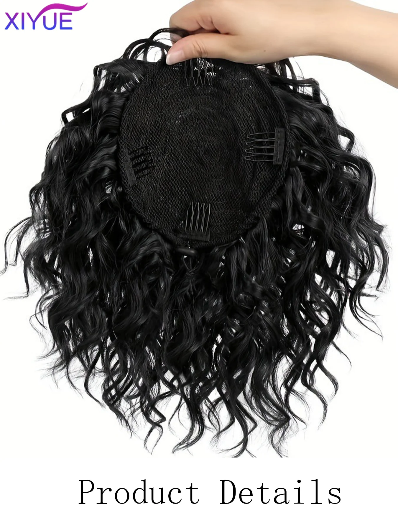 XIYUE Messy Curly Hair Bun Scrunchies Extensions Synthetic Drawstring Chignon Black Brown Curly Wavy Bun Ponytail Wig