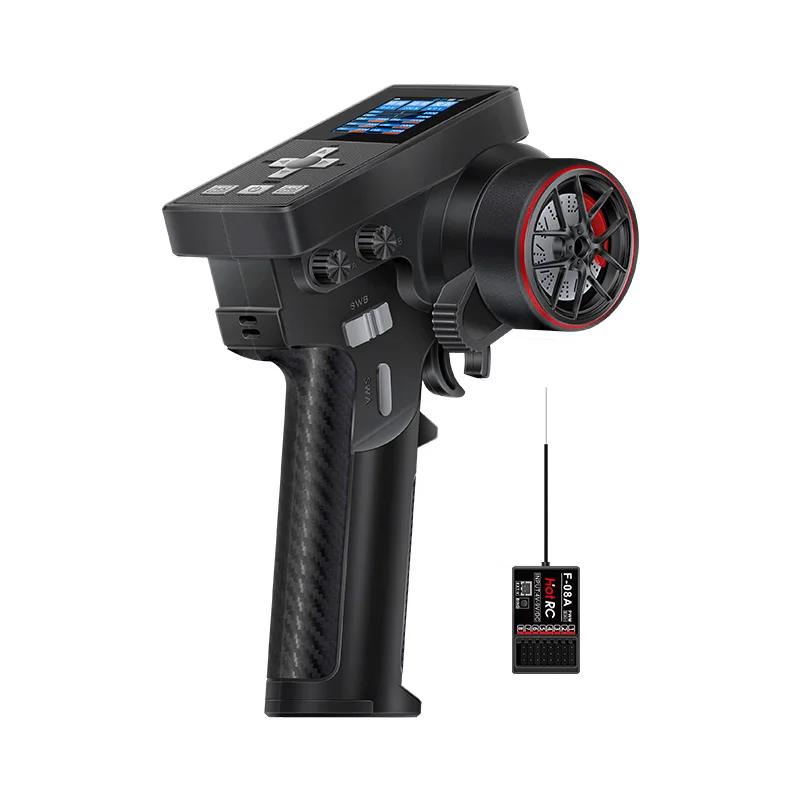 HOTRC CT-8B 8CH Télécommande 2.4GHz avec Récepteur F-08A pour RC Voiture Bateau