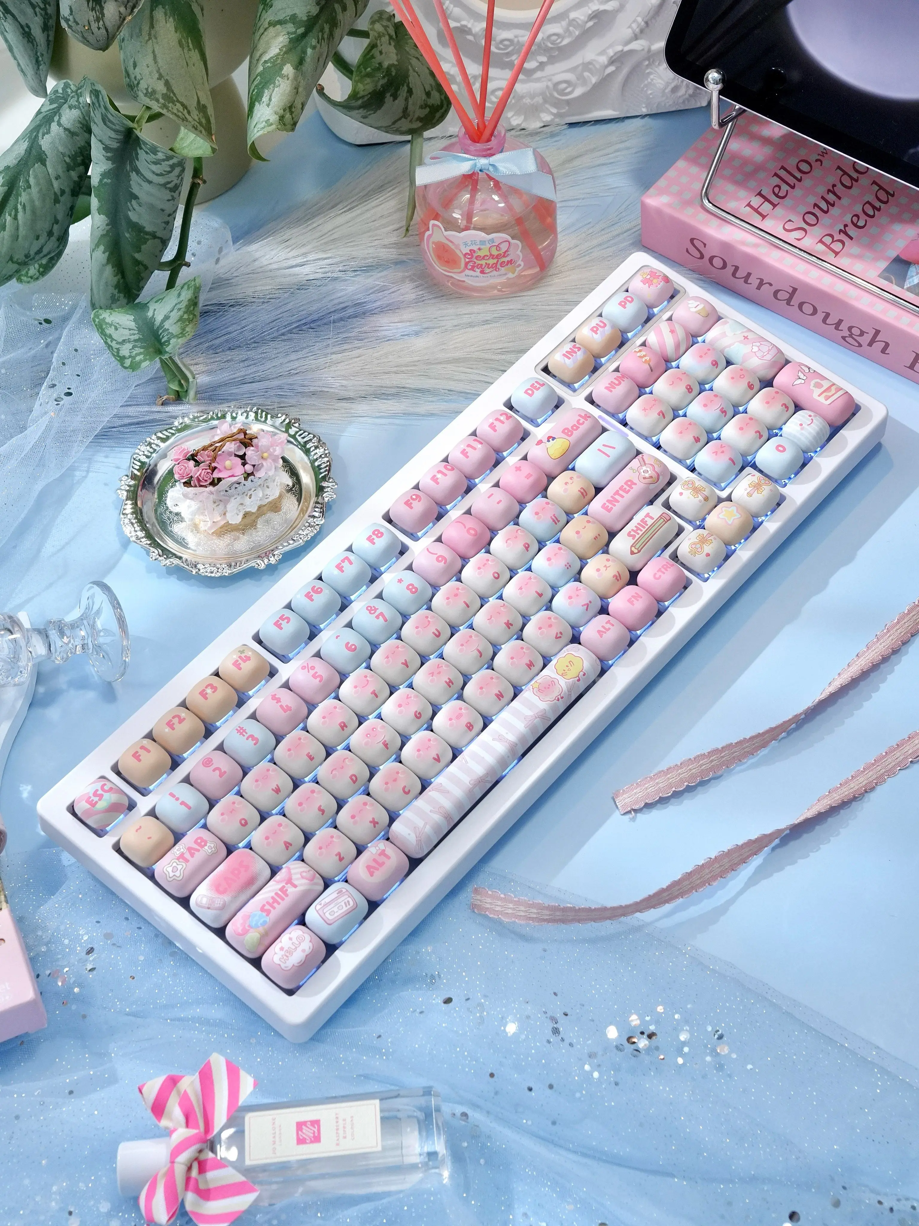 129 key custom keyboard keycaps for gaming setup