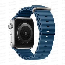 Ocean Silicone Strap - 42 44 45 49mm(S10 46 (Deep blue)