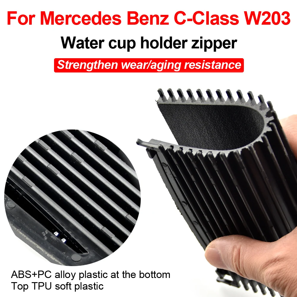 

Center Console Sliding Shutters Cup Holder Roller Shutter Cover for Mercedes-Benz C-Class W203 2000-2007 2036800123 9051