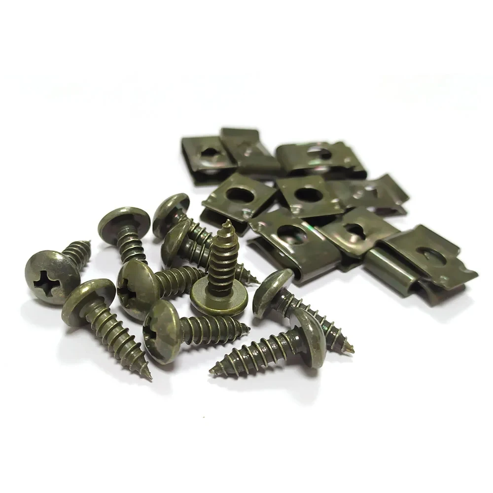 30pcs Car Motorcycle Scooter ATV Moped E-bike Plastic Cover Metal Retainer U-Type Clips Self-tapping Screws - Image 3