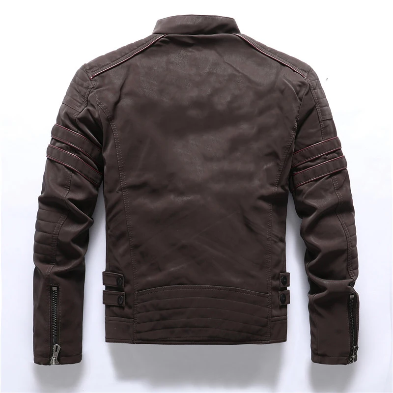 Winter Motorcycle PU Leather Jacket Men Vintage Fleece Warm Multi-pocket Leather Coat Male Zipper Autumn Outwear leather jackets,men winter jacket