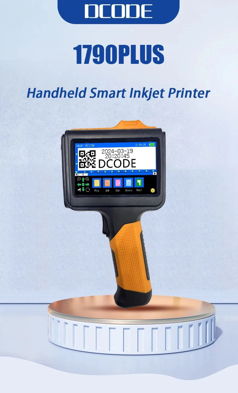1790PLUS 12.7mm Handheld Printer Text QR Barcode Batch Number Logo Date Label Pr