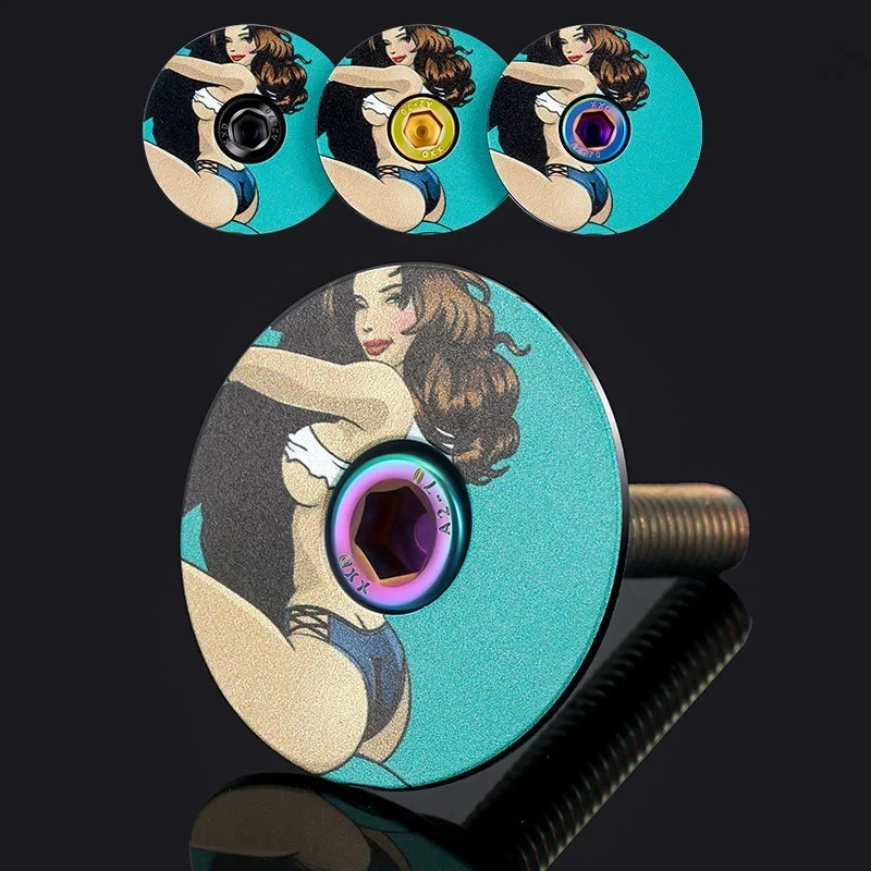 MTB Mountain road bike bowl cover With screw Bicycle stem top cap For 28.6mm Fork Bicycle tube headset cap Cycling accessories