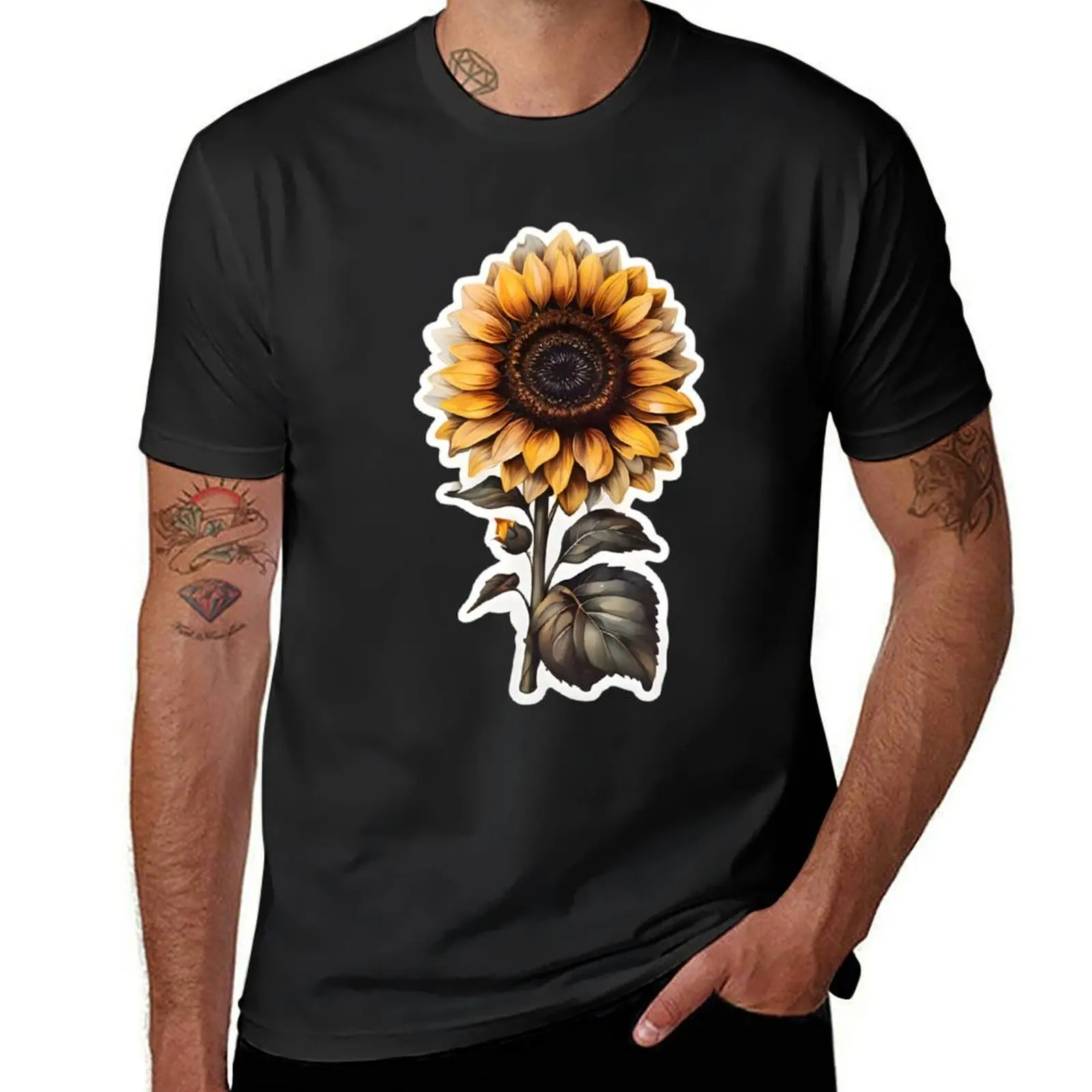 

Dark Sunflower T-shirt anime vintage mens t shirt graphic