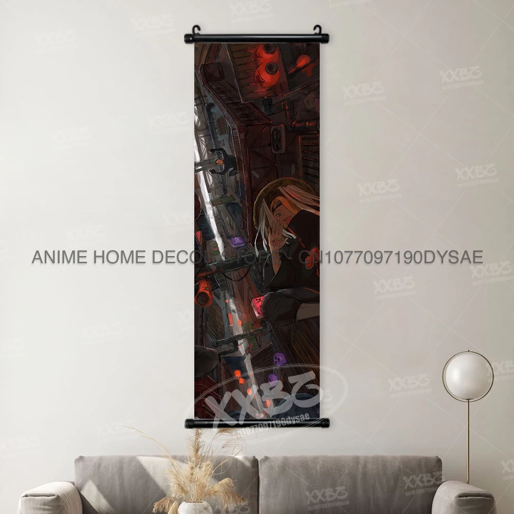 Japanese Style Naruto Wall Art: Rock Lee, Uchiha Sasuke & Obito Scroll Paintings