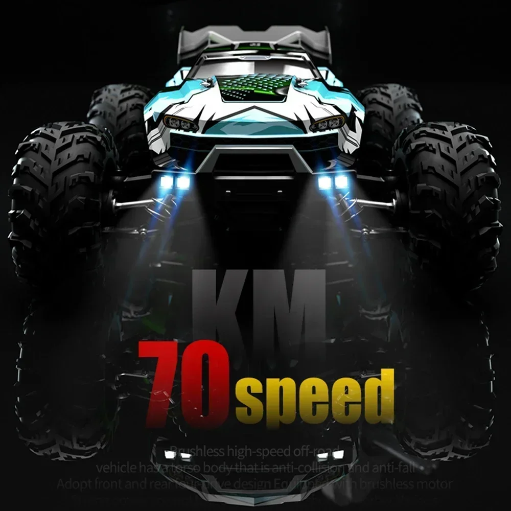 1:16 70KM/H 4WD RC Car With Led Lights 2.4G Radio High Speed Brushless Motor Remote Control Off-Road Cars for Children toys 2