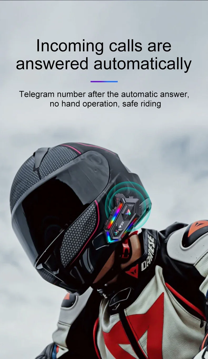 Bluetooth Headset Für Motorradhelm Kabellos Wasserdicht Rgb_voghion.com