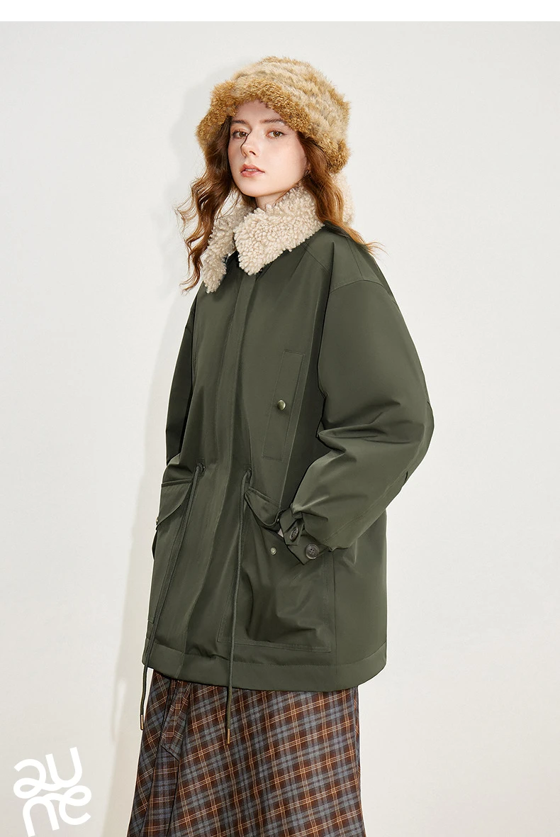 TOYOUTH Women's Down Jacket 2025 Winter New 90% Down Teddy Fleece Jacket Retro Barn Style Warm Outerwear