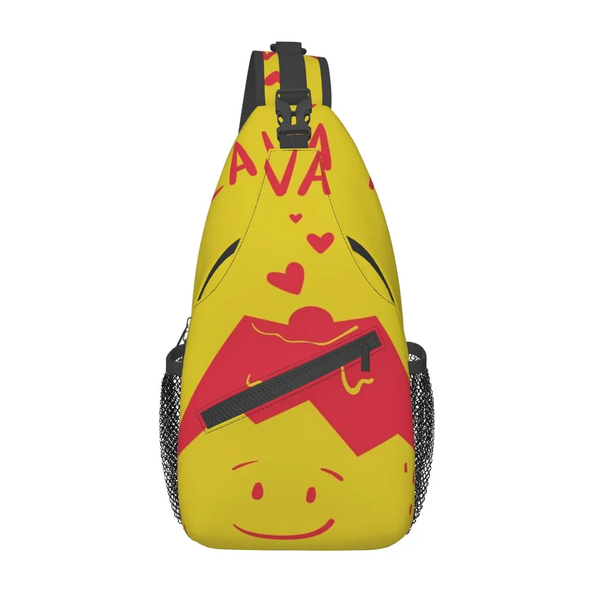 

I Lava You Chest Bag Personalized With Zipper Mesh Bag School Cross chest bag Customizable