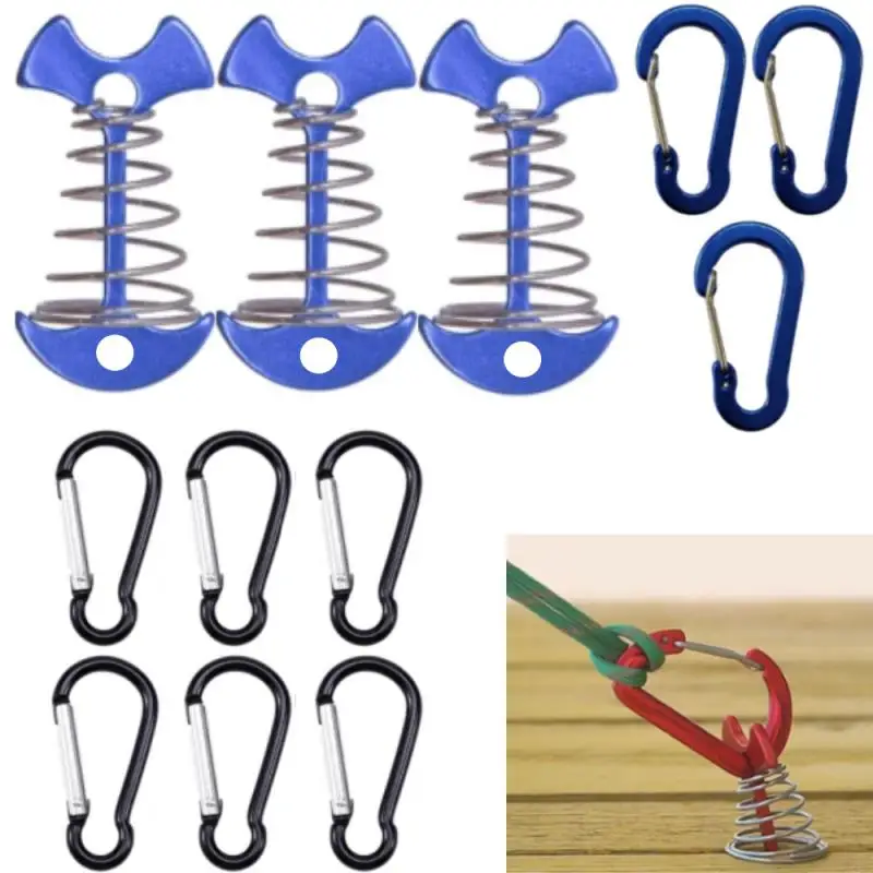 12PCS Carabiner Set Camping Tent Accessories