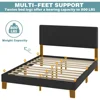Bed Frame, with Headboard, Linen Upholstered Bed Frame with Wood Slats Support, Heavy Duty Feet, Easy Assembly, Queen Bed Frame 4