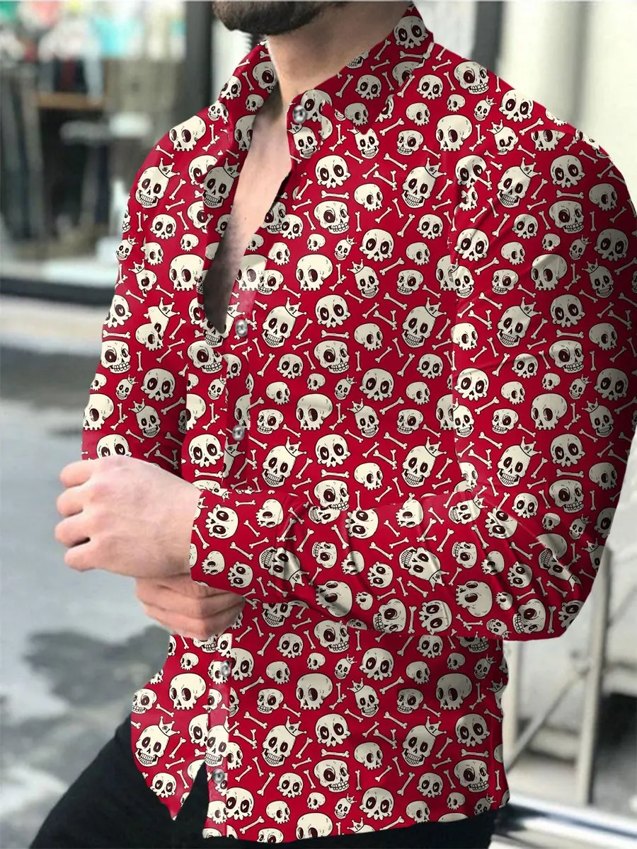 

Luxury Men's social shirt Long Sleeve Button up casual slim fit Man Dress Shirt Print Blouses Y2k Fashion Mens Designer Clothes