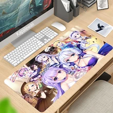 Japão anime azur pista grande mouse teclado do computador tapete de mesa grande gamer mousepad rosa menina dos desenhos animados kawaii jogos acessórios