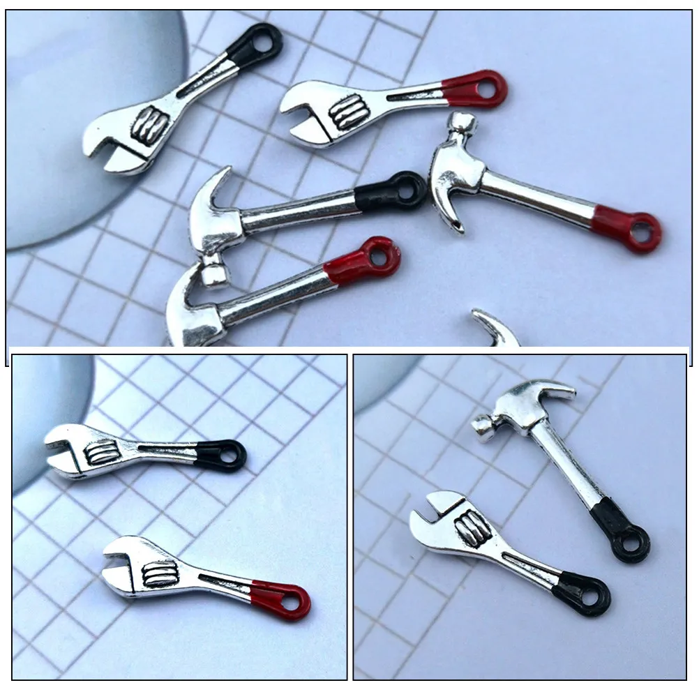 16개의 사실적인 미니 수리 도구 세트, 인형의 집 1:12 스케일 공구 상자 액세서리, 실습 학습 장