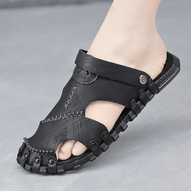 mens sandals toe protection