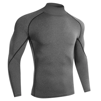 Men Running T shirt Quick Dry Bodybuilding Sport Shirt Long Sleeve Compression Top Fitness Tight Rashgard Gym T-Shirt Men 4