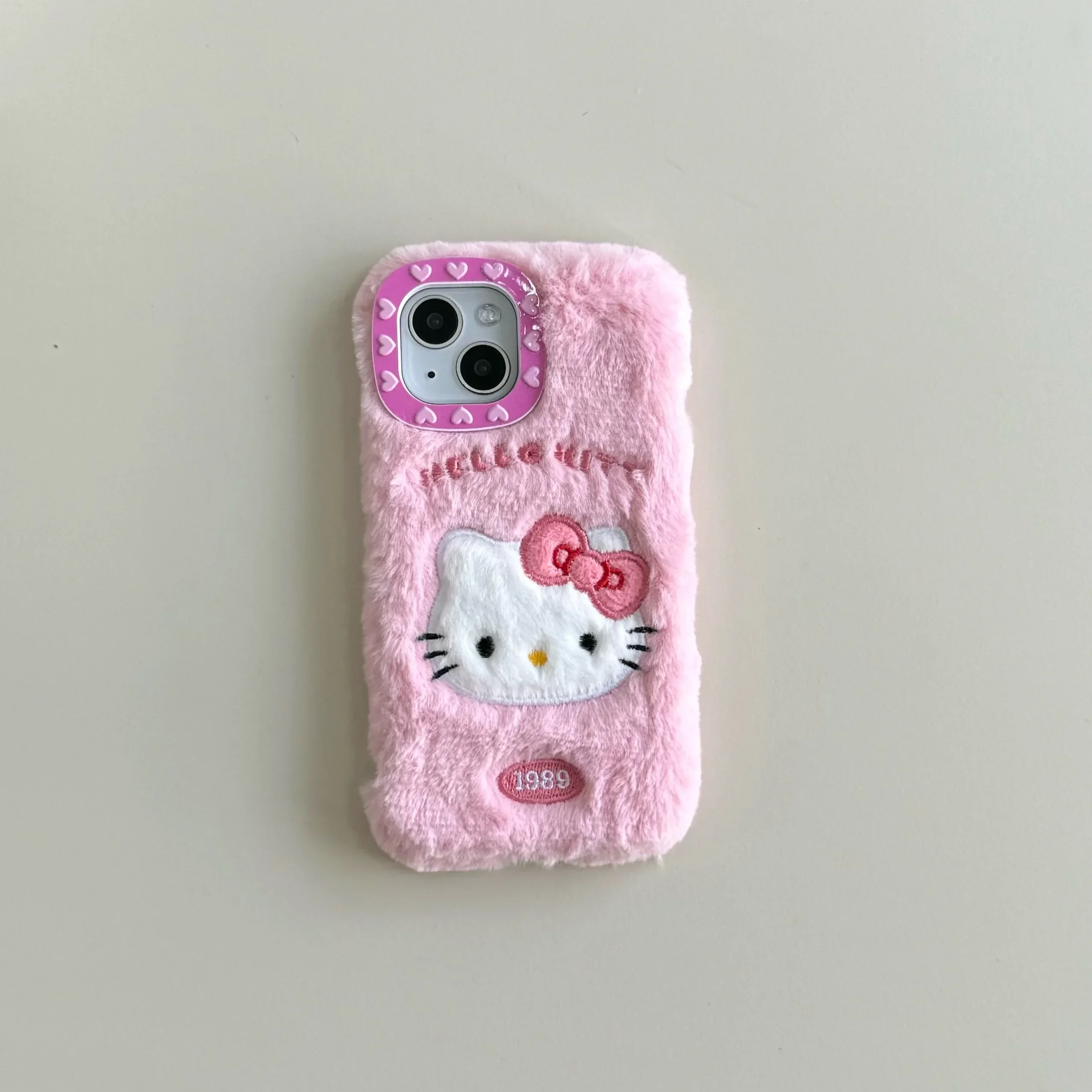 Cute Hello Kitty furry plush phone case for iPhone 16