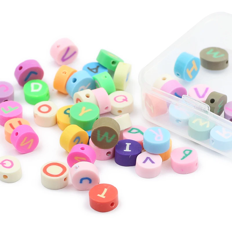 Colorful Flat Round Polymer Clay Beads Sets for DIY Jewelry Making Kit  Letter Loose Spacer Beads Jewelry Accessories Kit Boxex - AliExpress