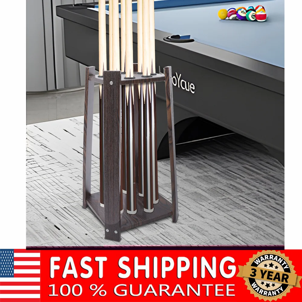 

8-Hole Billiard Cue Rack for Fishing Rod Golf Club Wood Multifunctional Pool Stick Stand Holder Cue Holder