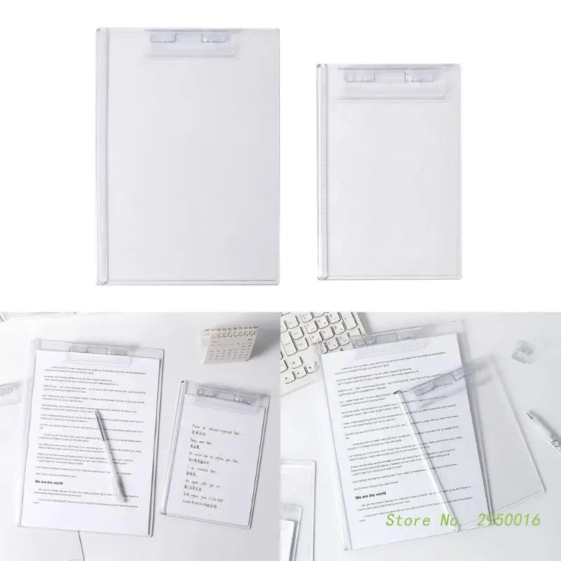 A4 A5 Clipboard Acrylic Transparent A4 Clipboard A5 Paper Holder Writing Board with Profile Clip for Memos Form Document