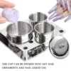 3 Pcs Acrylic Liquid Container Stainless Steel Acrylic Liquid Powder Cup Holder Container with  Lids Manicure Tray Dappen Dish 1