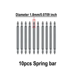 10-Piece Stainless Steel Leather Watch Strap Repair Spring Bars Set for 20mm (Dia 1.8mm 10pcs)