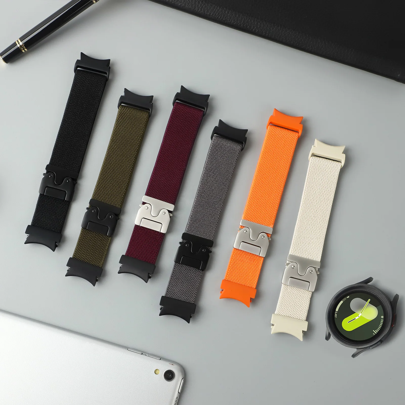 Premium Parachute Nylon Strap for Galaxy Watch - No-Gap Stretch Bracelet