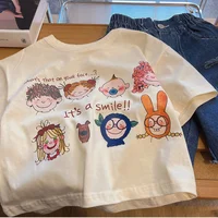 Bébé été nouveau T-Shirt infantile garçon fille coton dessin animé à manches courtes haut décontracté t-shirts col rond tenue pour enfants vêtements 4