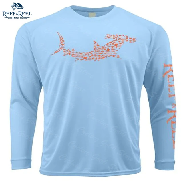 REEF&REEL Fishing Shirt Long Sleeve Uv Protection Lightweight Quick Dry  Outdoor UPF 50+ Fishing Clothing 4xl Activities Tops