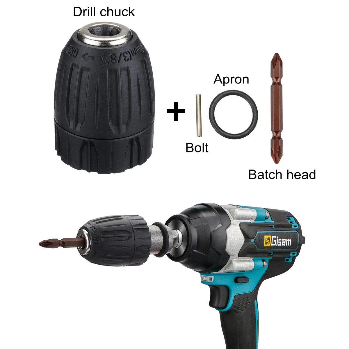 Gisam Electric Impact Wrench Adapter Kit Image 3