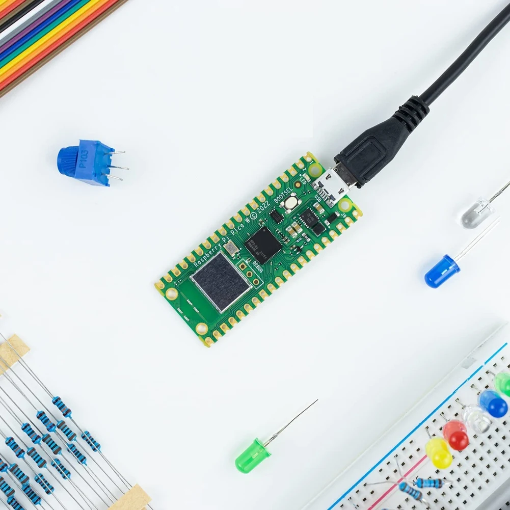 Pico W ũ ̽ + USB ̺, RP2040  ھ 2MByte ÷  Wifi  
